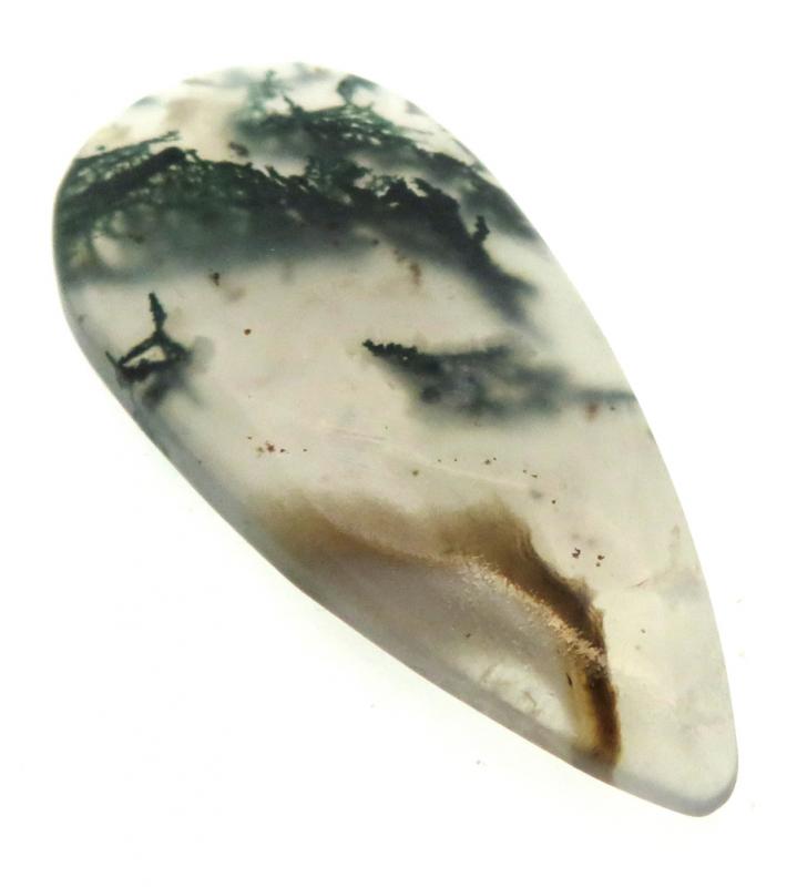 Teardrop 45x20mm Solar Moss Quartz Cabochon 25