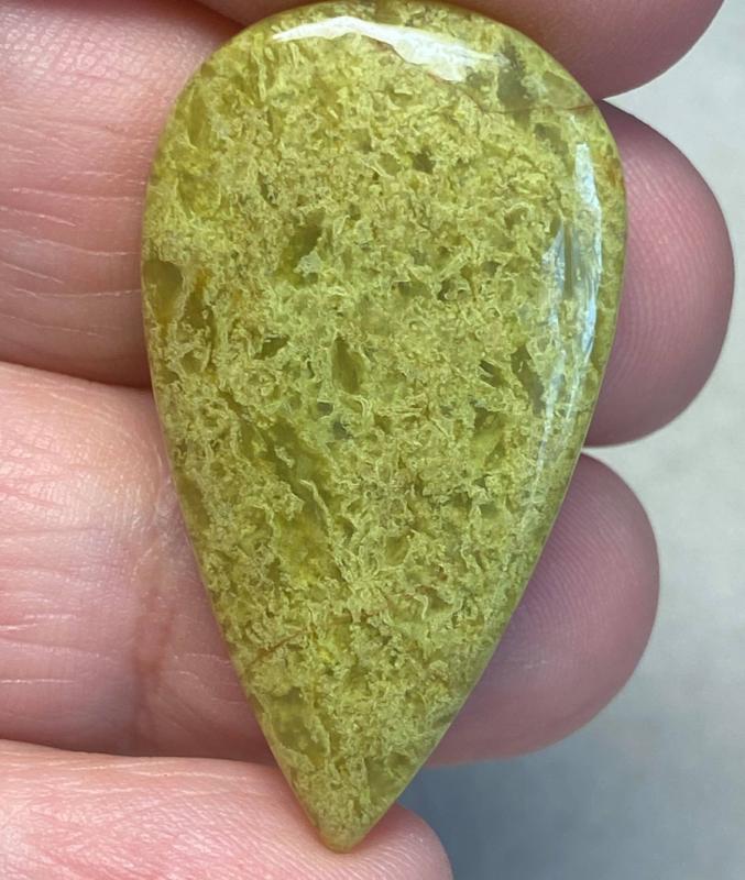 Teardrop 37x21mm Light Green Opal Cabochon 32