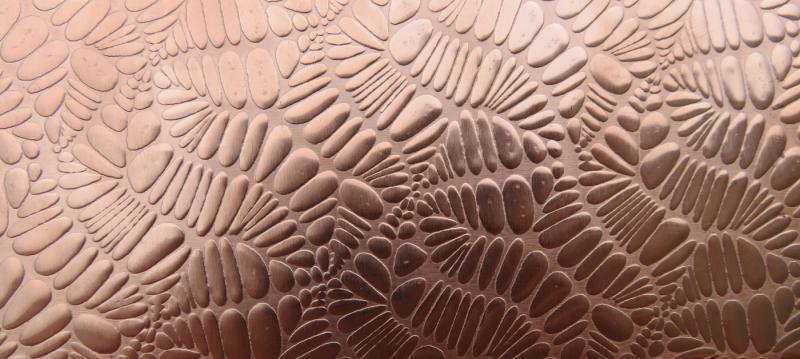 0.55 Thick 60x60mm Bare Copper Plate Alien Design 09