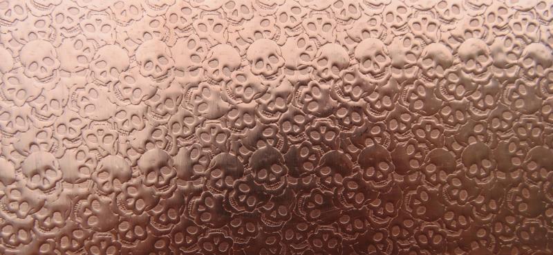 0.55 Thick 60x60mm Bare Copper Plate Skulls Design 10