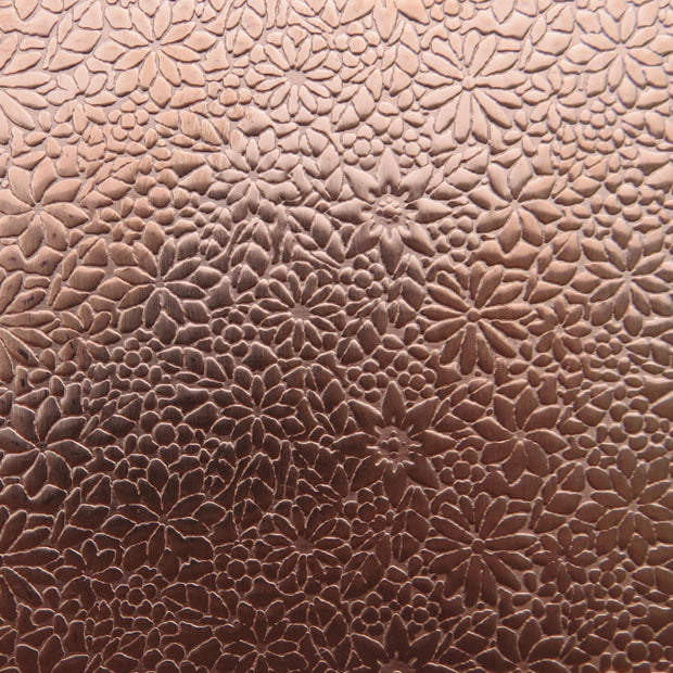 0.55 Thick 60x60mm Bare Copper Plate Tight Flowers Design 12