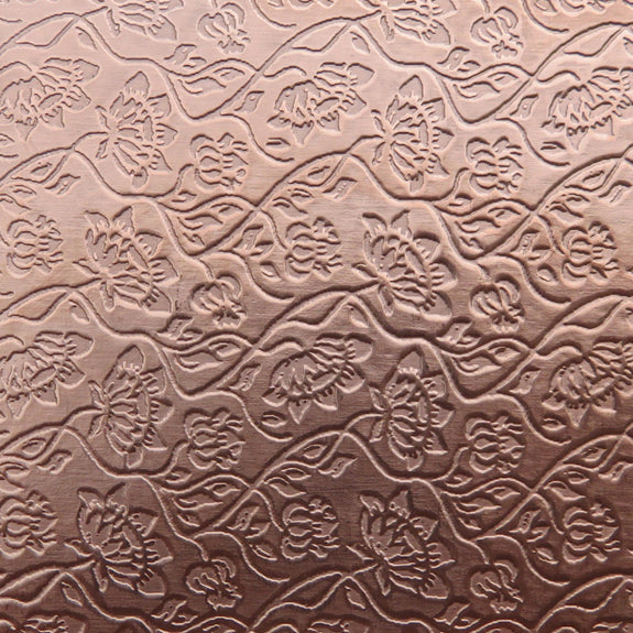 0.55 Thick 60x60mm Bare Copper Plate Lotus Design 15