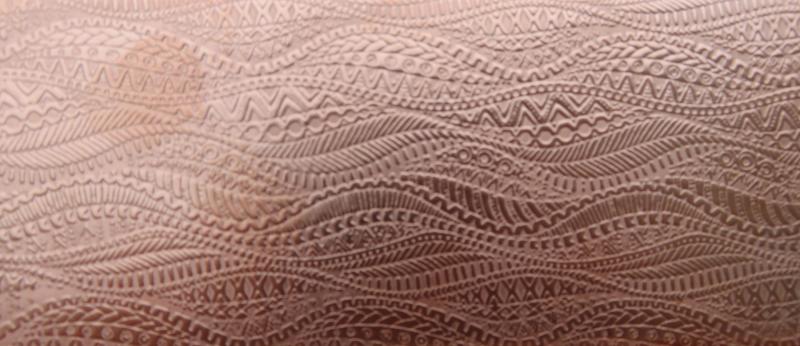 0.55 Thick 60x60mm Bare Copper Plate Tribal Ocean Design 16