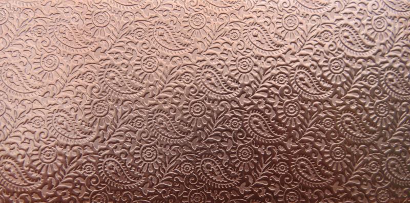 0.55 Thick 60x60mm Bare Copper Plate Recurring Paisley Design 18