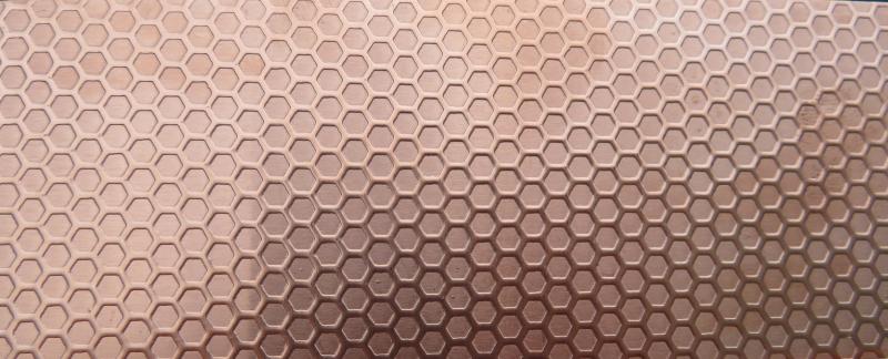 0.55 Thick 60x60mm Bare Copper Plate Honeycomb Inwards Design 20