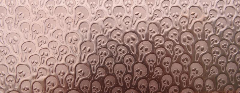 0.55 Thick 60x60mm Bare Copper Plate Scream Design 21