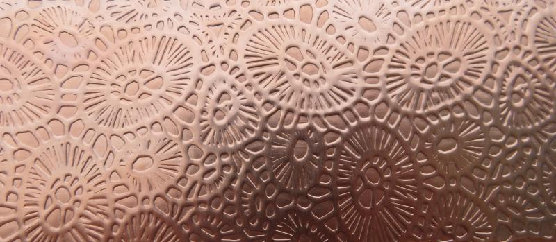 0.55 Thick 60x60mm Bare Copper Plate Psychedelic Jellyfish Design 24