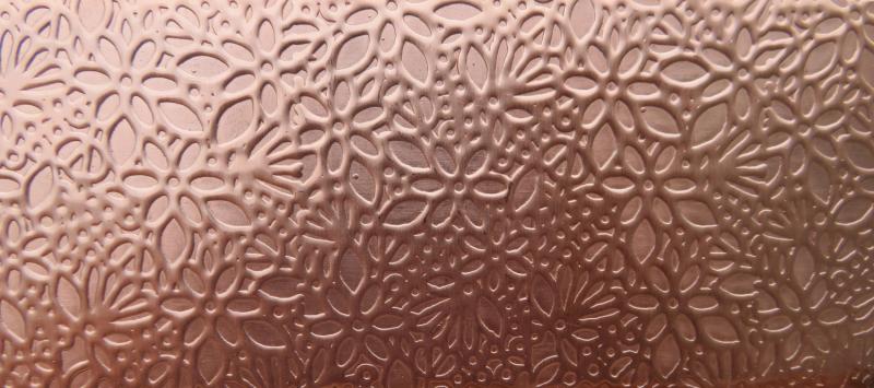 0.55 Thick 60x60mm Bare Copper Plate Dainty Flowers Design 28