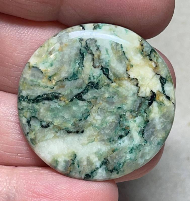 Round 33x33mm Mariposite Cabochon 21