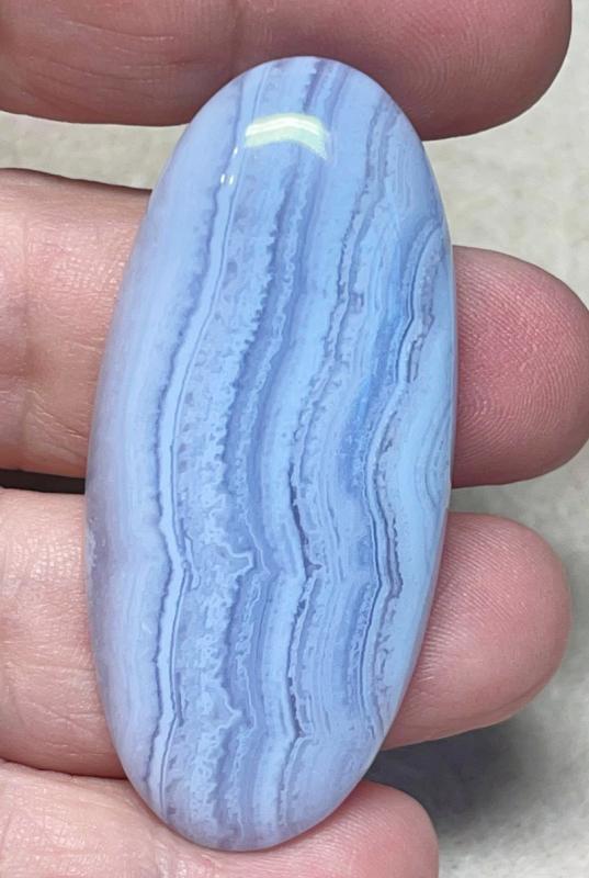 Oval 55x25mm Blue Lace Agate Cabochon 13
