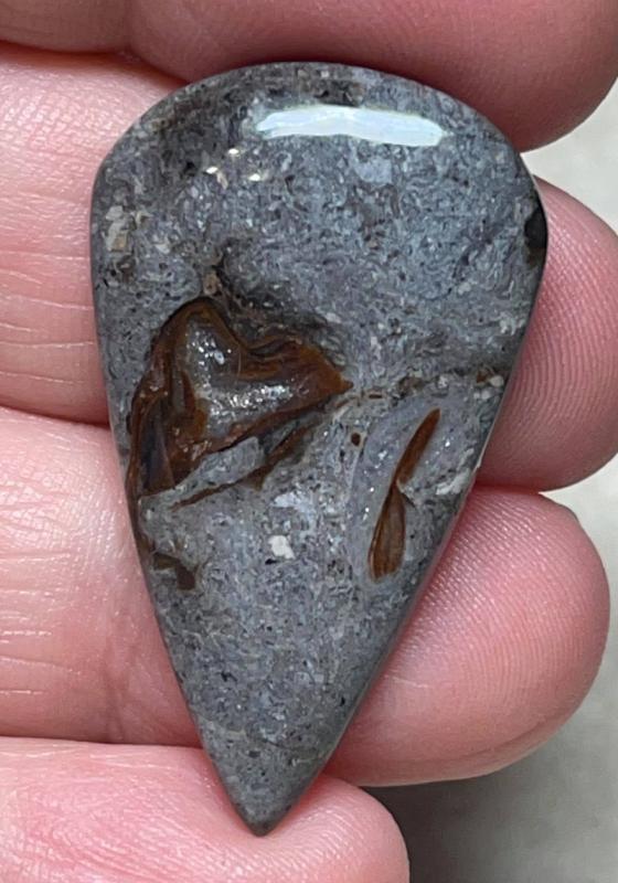 Teardrop 37x22mm Rock Chalcedony Cabochon 07
