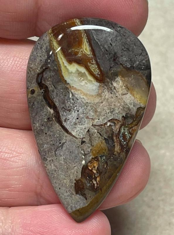 Teardrop 43x26mm Rock Chalcedony Cabochon 23