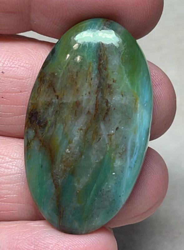 Oval 39x23mm Gary Green Jasper Cabochon 01
