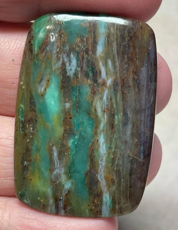 Rectangle 40x27mm Gary Green Jasper Cabochon 05