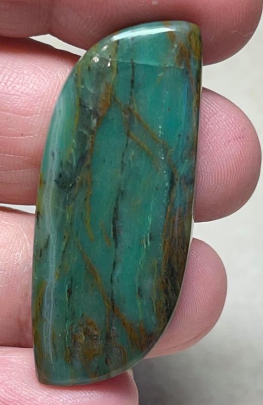 Freeform 45x18mm Gary Green Jasper Cabochon 09