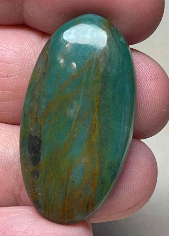 Oval 36x19mm Gary Green Jasper Cabochon 14