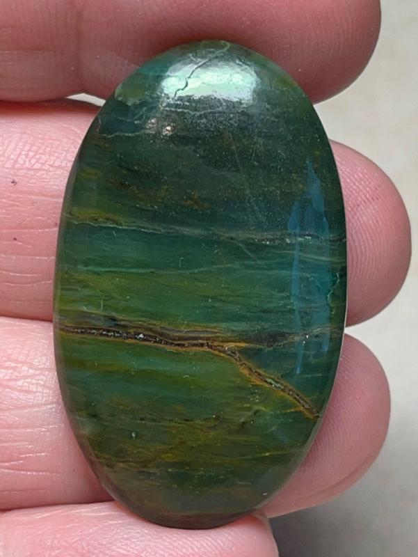 Oval 39x23mm Gary Green Jasper Cabochon 15