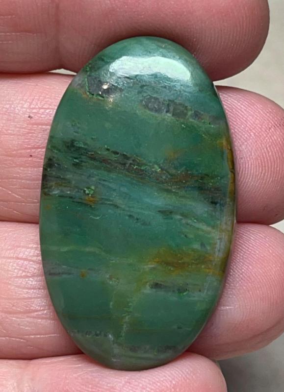 Oval 38x22mm Gary Green Jasper Cabochon 17