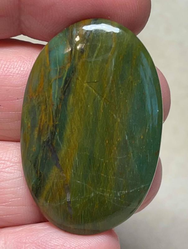 Oval 40x26mm Gary Green Jasper Cabochon 22