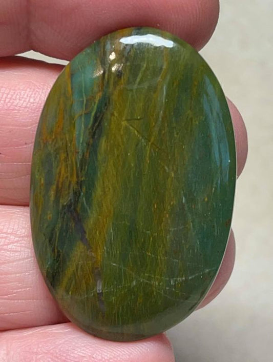 Oval 40x26mm Gary Green Jasper Cabochon 22