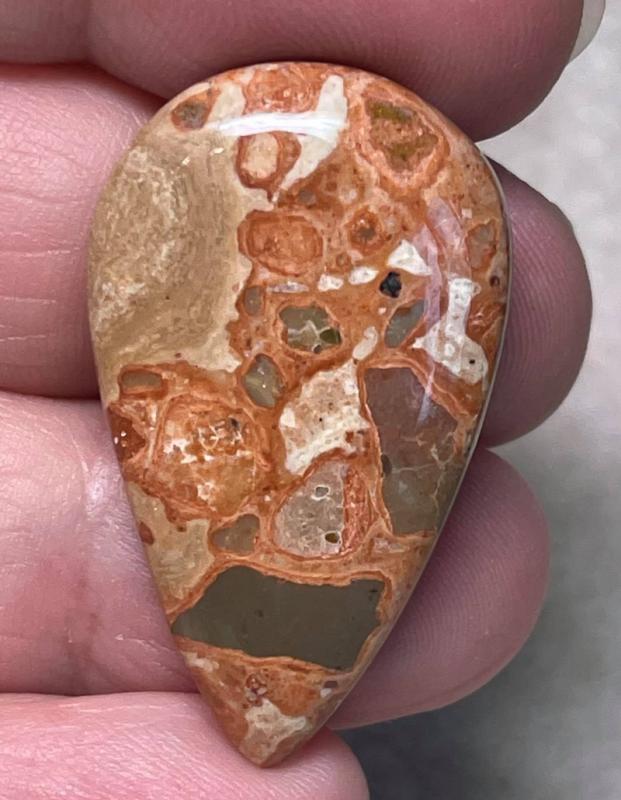 Teardop 35x21mm Leopardite Jasper Cabochon 14