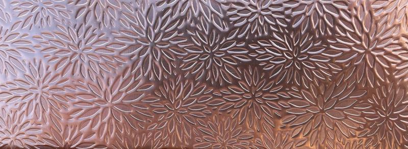 0.55 Thick 60x60mm Bare Copper Plate Large Flowers Design 33