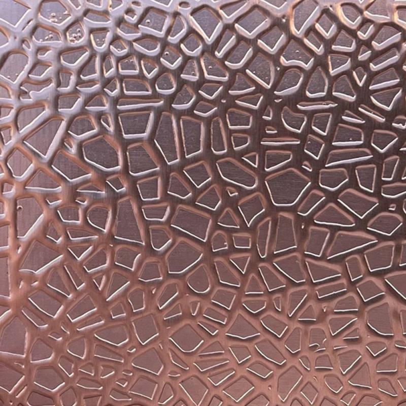 0.55 Thick 60x60mm Bare Copper Plate Cracked Earth Design 34