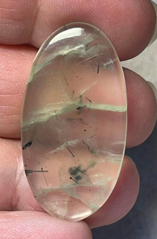 Oval 37x20mm Prehnite Cabochon 09