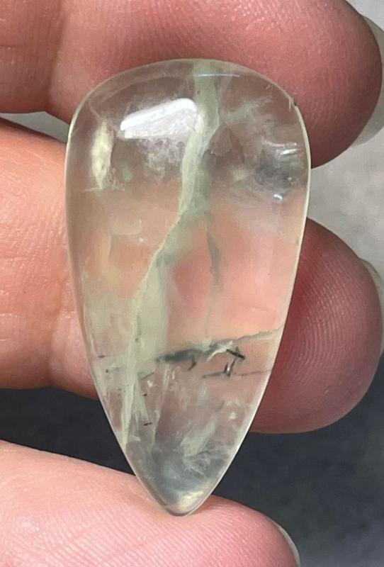 Teardrop 33x17mm Prehnite Cabochon 12