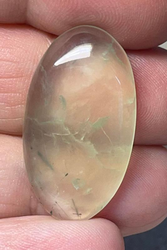 Oval 30x17mm Prehnite Cabochon 23