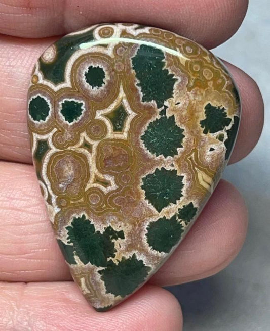 Teardrop 39x28mm Ocean Jasper Cabochon 15