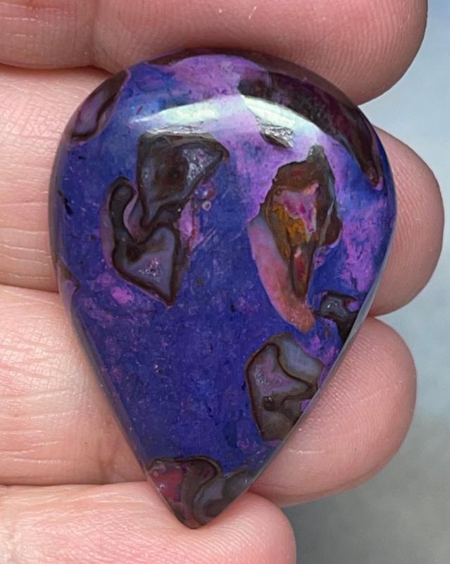 Teardrop 35x25mm Purple Suji Stone Cabochon 20