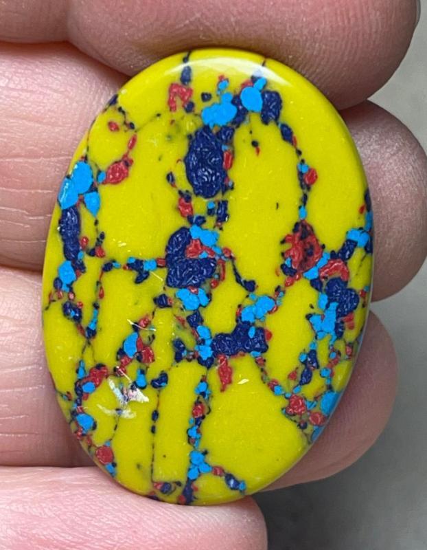 Oval 34x23mm Rainbow Calsilica Cabochon 16