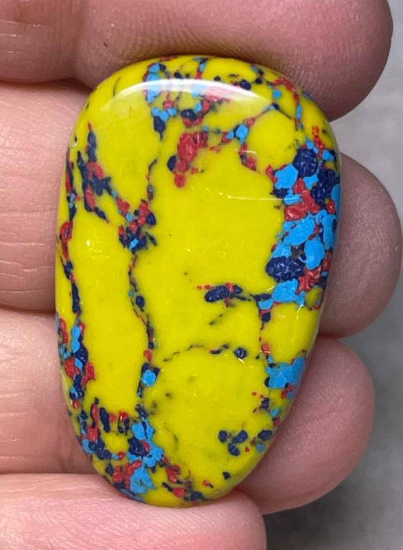 Freeform 35x21mm Rainbow Calsilica Cabochon 19