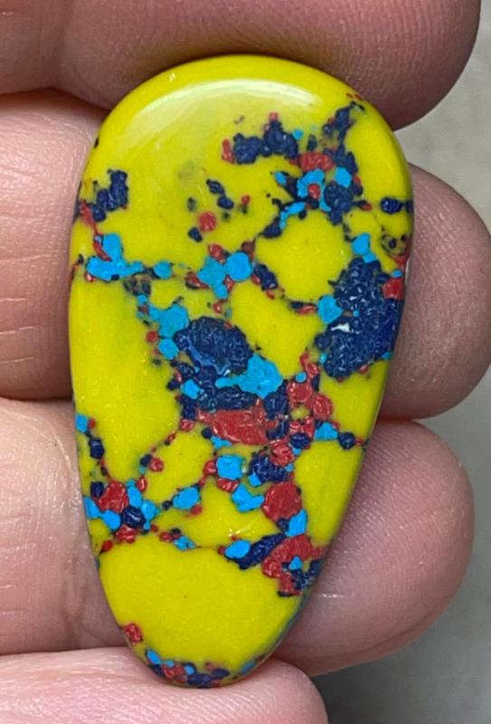 Teardrop 36x19mm Rainbow Calsilica Cabochon 21