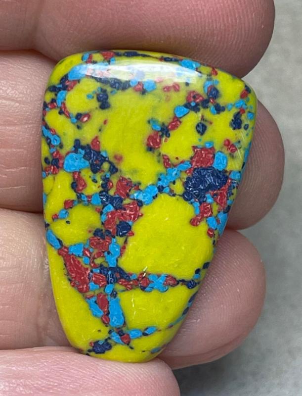 Freeform 32x21mm Rainbow Calsilica Cabochon 23