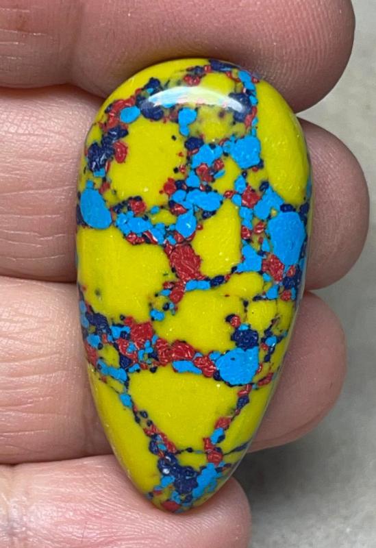 Teardrop 40x20mm Rainbow Calsilica Cabochon 30