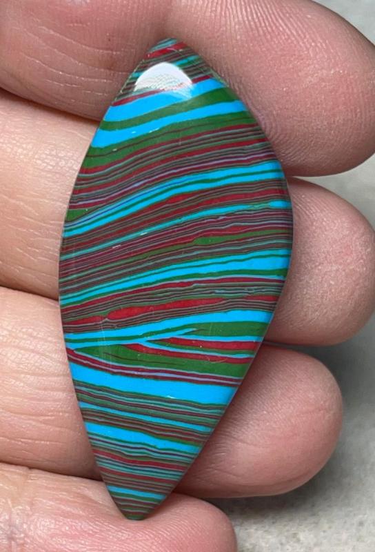 Freeform 47x22mm Rainbow Calsilica Cabochon 31