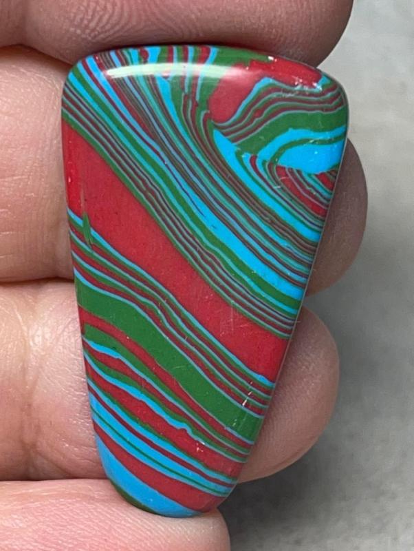 Freeform 36x21mm Rainbow Calsilica Cabochon 41