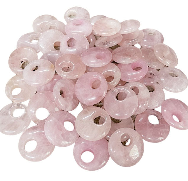 Single Round 30mm Rose Quartz Gogo Donut