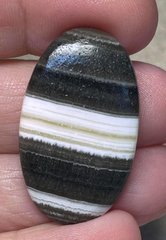 Oval 36x21mm Zebra Calcite Cabochon 06