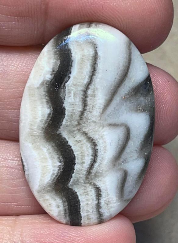 Oval 37x24mm Zebra Calcite Cabochon 29