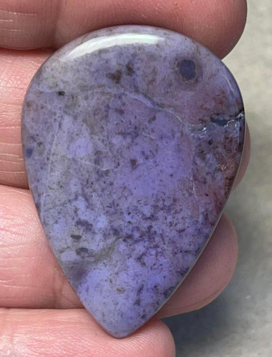 Teardrop 39x28mm Purple Jade Cabochon 18