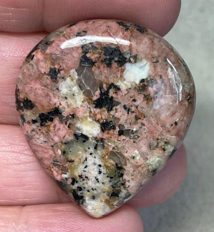 Teardrop 36x32mm Flower Jasper Cabochon 15