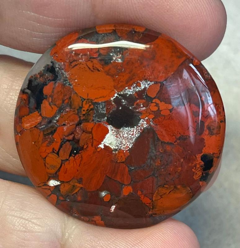 Round 37x37mm Brecciated Red Jasper Cabochon 18