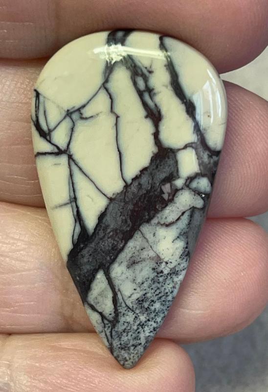 Teardrop 39x21mm Porcelain Jasper Cabochon 06
