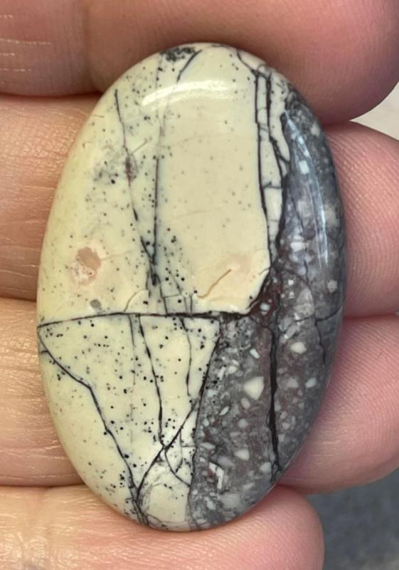 Oval 38x23mm Porcelain Jasper Cabochon 18
