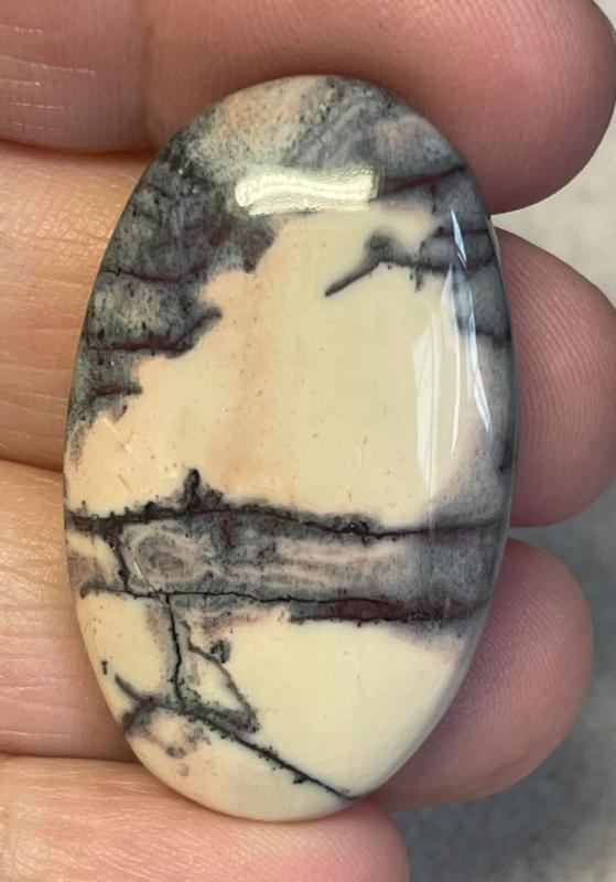 Oval 39x23mm Porcelain Jasper Cabochon 19