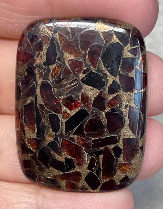 Rectangle 41x31mm Mohave Garnet Cabochon 33
