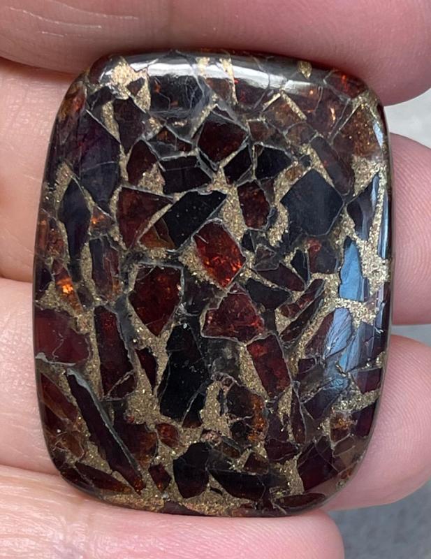 Rectangle 39x30mm Mohave Garnet Cabochon 42